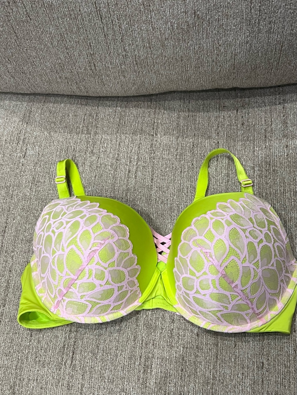 Lime Green Lace-Accent Push-Up Bra torrid